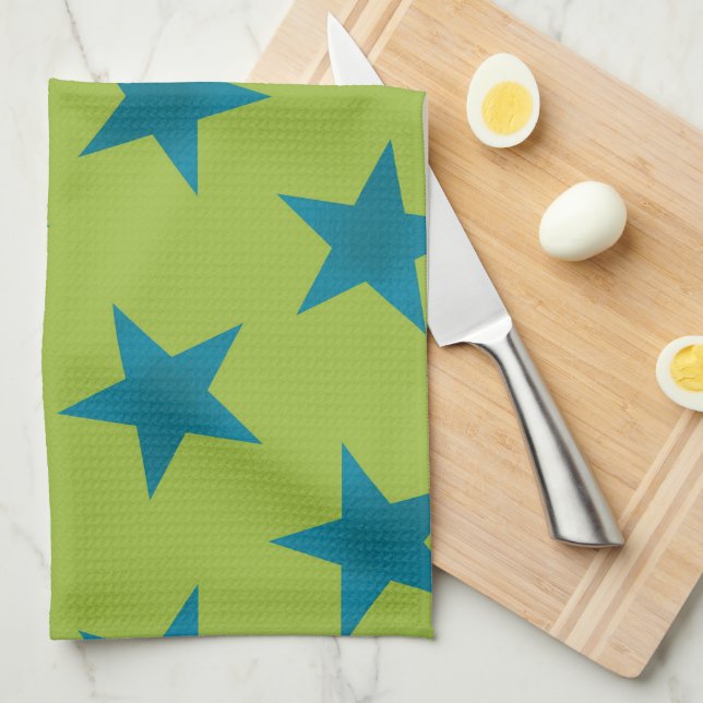 Golden Stars Pattern 20 Tea Towel (Quarter Fold)