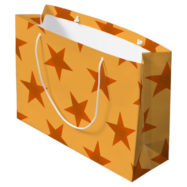 Golden Stars Pattern 2 Large Gift Bag (Back Angled)