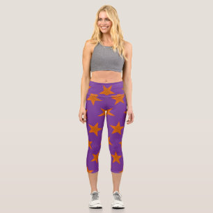 Golden Stars Pattern 3 Capri Leggings