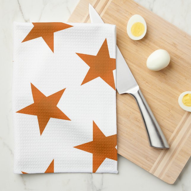 Golden Stars Pattern 6 Tea Towel (Quarter Fold)