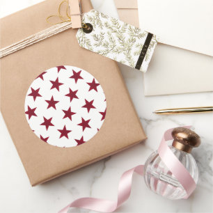 Golden Stars Pattern 7 Classic Round Sticker