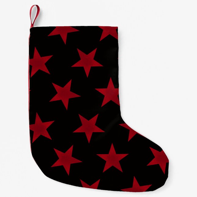 Golden Stars Pattern 8 Small Christmas Stocking (Front)