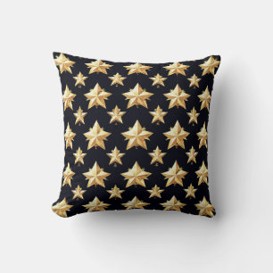 Golden stars pattern cushion