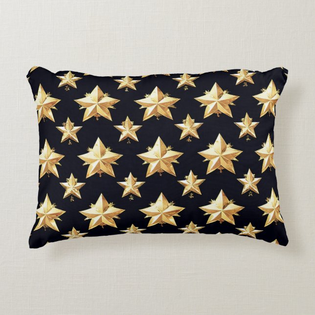 Golden stars pattern decorative cushion (Front)