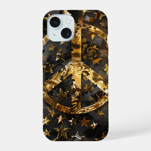 Golden Stars Peace Symbol Phone Case