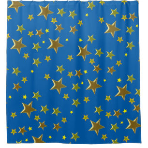 golden stars shower curtain