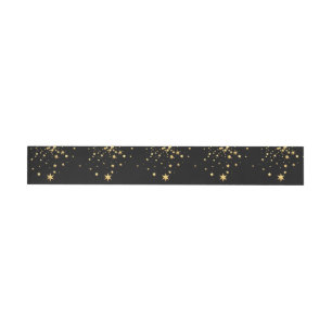 Golden Stars Wrap Around Label