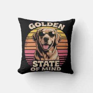 Golden State Of Mind Retriever Retro Dog Gift Cushion