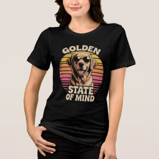 Golden State Of Mind Retriever Retro Dog Gift Tri-Blend Shirt