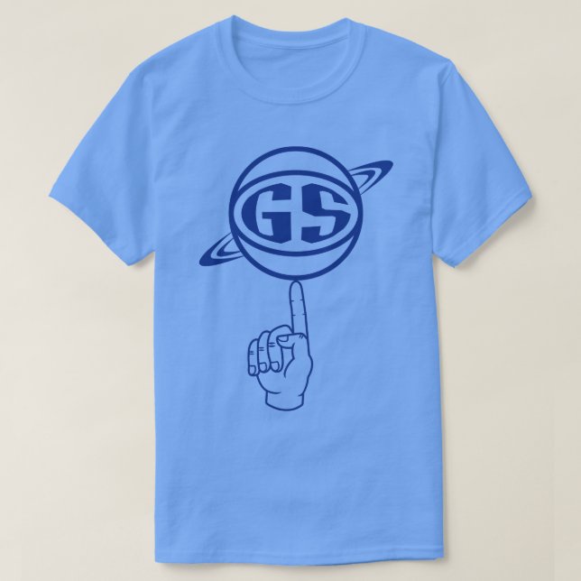 Golden State Spinning Ball Blue T-Shirt (Design Front)