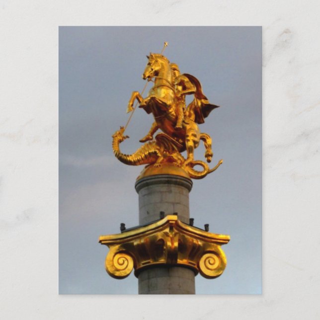 Golden Statue Of Saint George, Republic Of Georgia Postcard (Front)