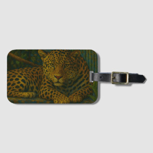 Golden Stillness – Resting Leopard in Foliage Luggage Tag