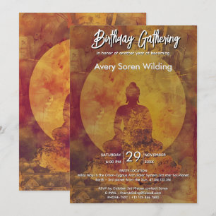 Golden Stillness Spiritual Light Design Invitation