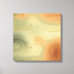 Golden Strata   Peach Burnt Orange Green Agate Canvas Print