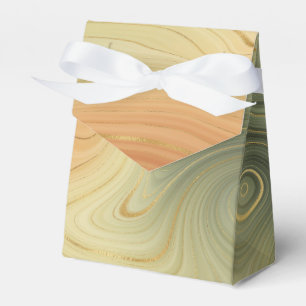 Golden Strata Peach Burnt Orange Green Agate Favour Box
