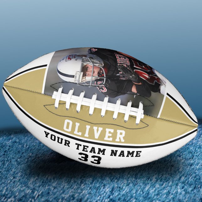 Golden Stripe Player Name Number Team Photo Football (Creator Uploaded)