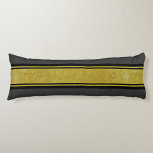 Golden Stripes black + your background colour Body Cushion