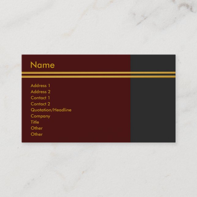 Golden Stripes Business Card (Front)