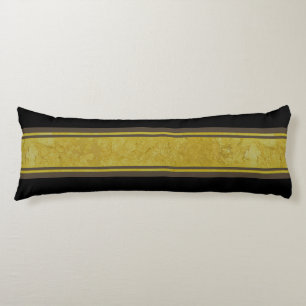Golden Stripes dark brown + your background colour Body Cushion