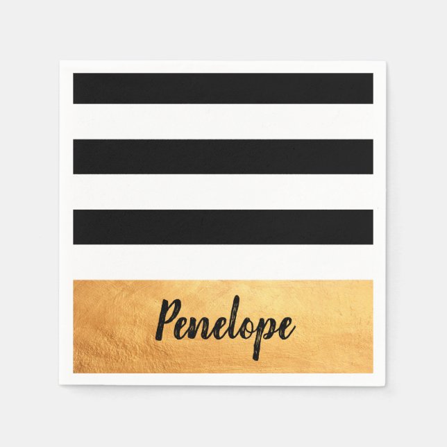 Golden Stripes Napkin (Front)