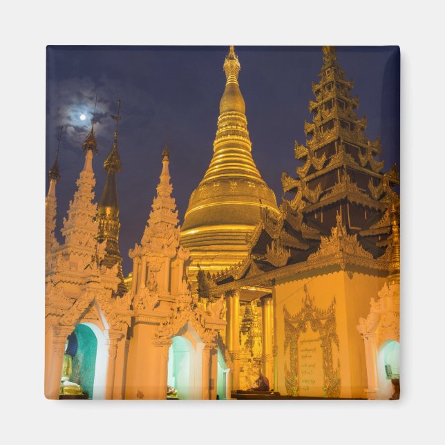 Golden Stupa And Temples Magnet (Front)