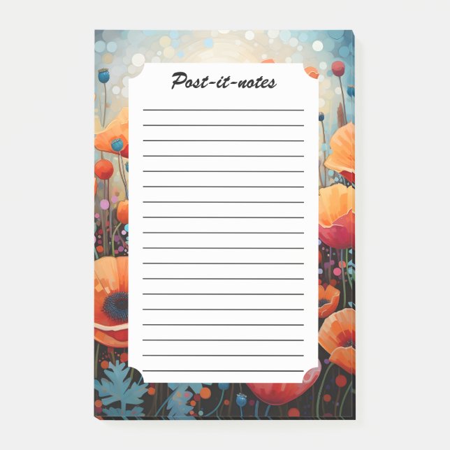 Golden Summer Glow Poppy Paradise Post-it Notes (Front)