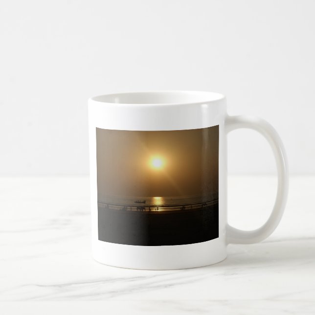 Golden Summer Sunset Reflection on the Beach Coffee Mug (Right)