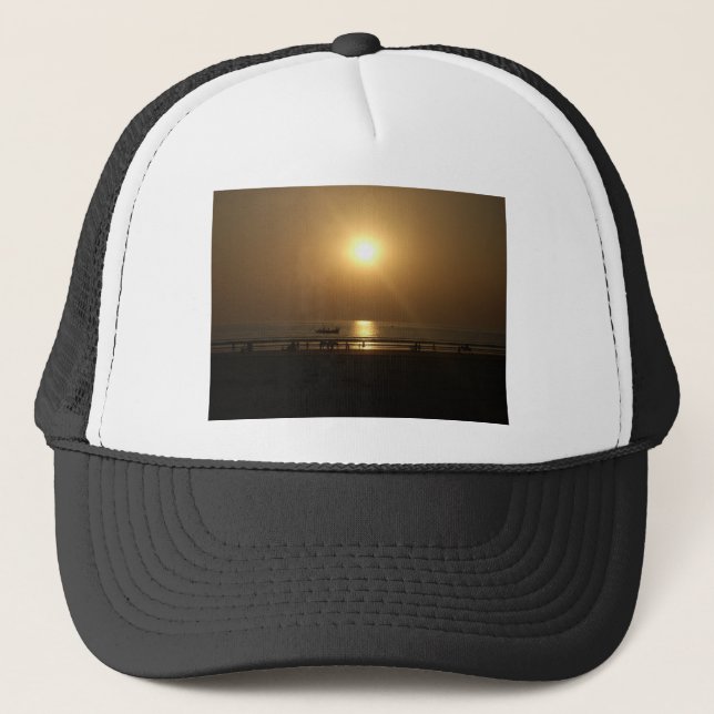 Golden Summer Sunset Reflection on the Beach Trucker Hat (Front)