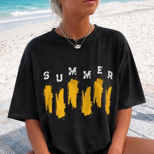 Golden Summer Vibes Graphic Tee Minimalist Tshirt (Creator Uploaded)
