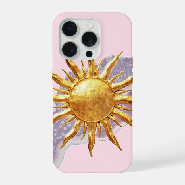Golden Sun Aesthetic Phone Case – Pink  (Back)