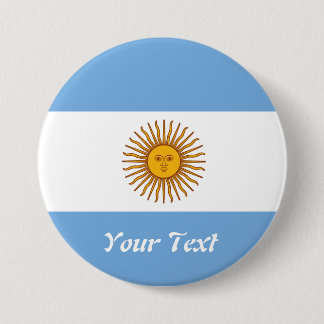 Golden Sun Argentina Flag Badge Name Tag