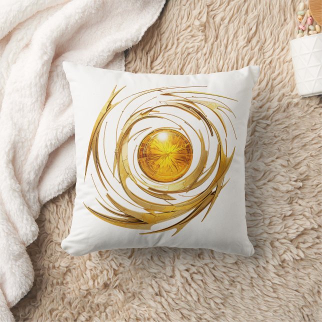 Golden Sun Art Throw Pillow (Blanket)