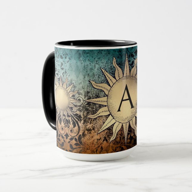  Golden Sun & Initial Mug (Front Left)