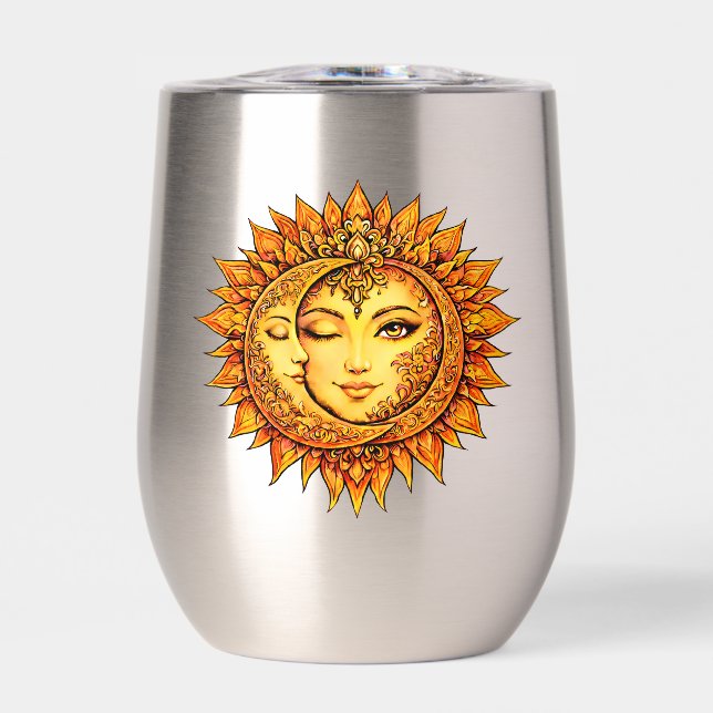 Golden Sun Moon Boho Goddess | Celestial Mandala (Front)