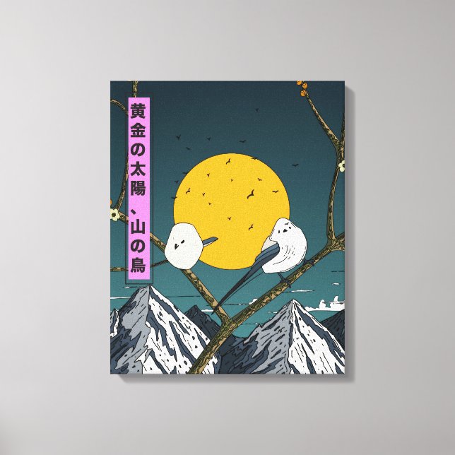 Golden Sun, Mountain Birds Canvas Print (Front)
