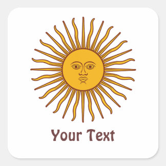 Golden Sun of May Argentina Flag Gift Tag Sticker