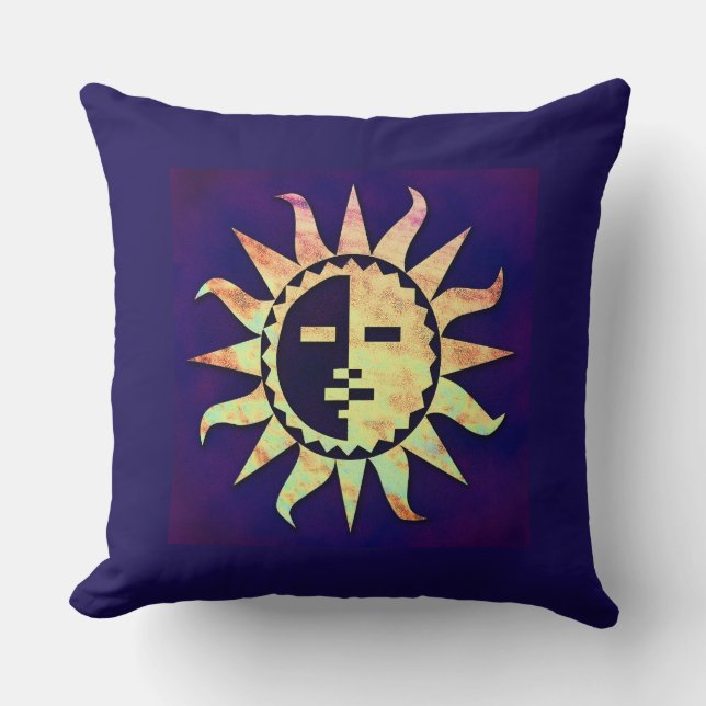 Golden Sun on Purple Cushion (Front)