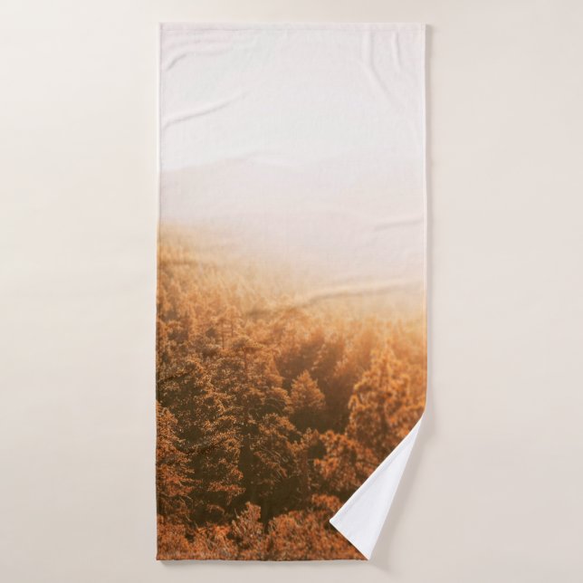 GOLDEN SUN OVER A FOREST BATH TOWEL (Bath Towel)