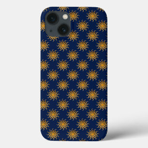 Golden Sun Pattern by Shirley Taylor iPhone 13 Case