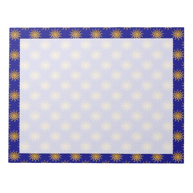 Golden Sun Pattern by Shirley Taylor Notepad (Front)