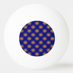 Golden Sun Pattern by Shirley Taylor Ping Pong Ball