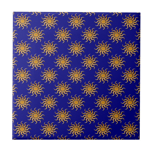 Golden Sun Pattern by Shirley Taylor Tile (Front)