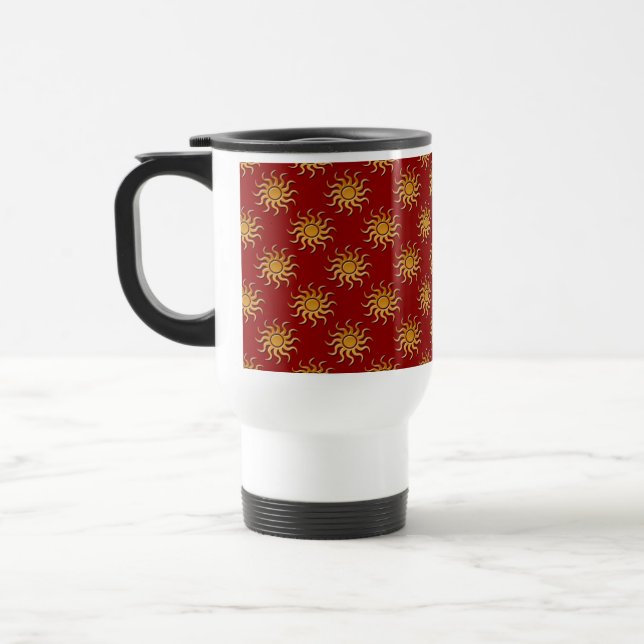 Golden Sun Pattern by Shirley Taylor Travel Mug (Left)
