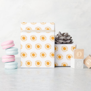 Golden Sun Pattern Wrapping Paper