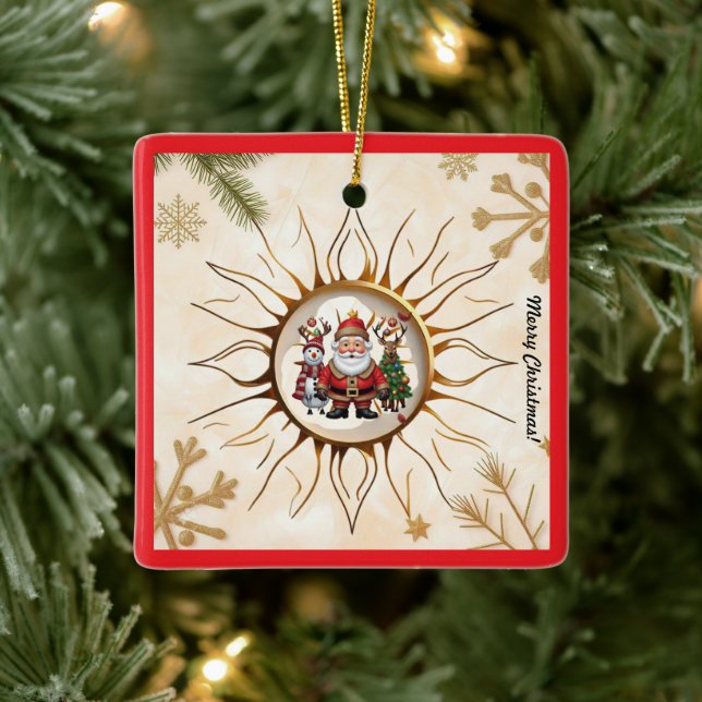 "Golden Sun Rise" Ceramic Ornament (Tree)