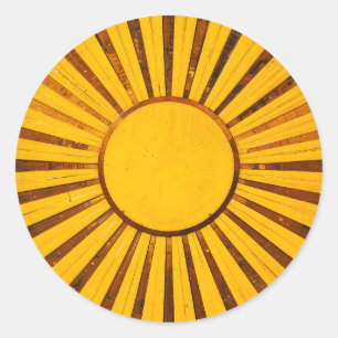 Golden Sunburst Classic Round Sticker