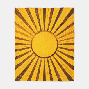 Golden Sunburst Fleece Blanket