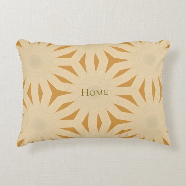 Golden Sunburst Geometry Decorative Cushion (Front)