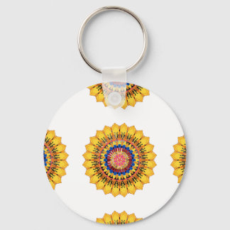 Golden sunburst key ring