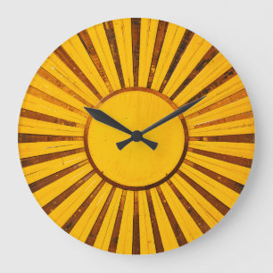 Golden Sunburst Large Clock